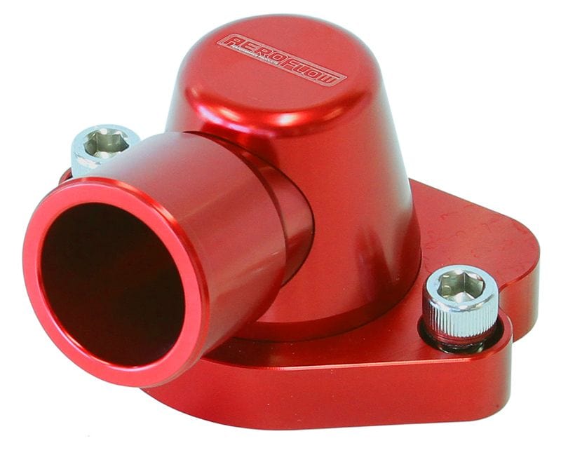 Aeroflow Performance Suit Holden V8 (Swivel. No Heater Outlet) Aeroflow Billet Thermostat Housing - Red AF64-2056R SR