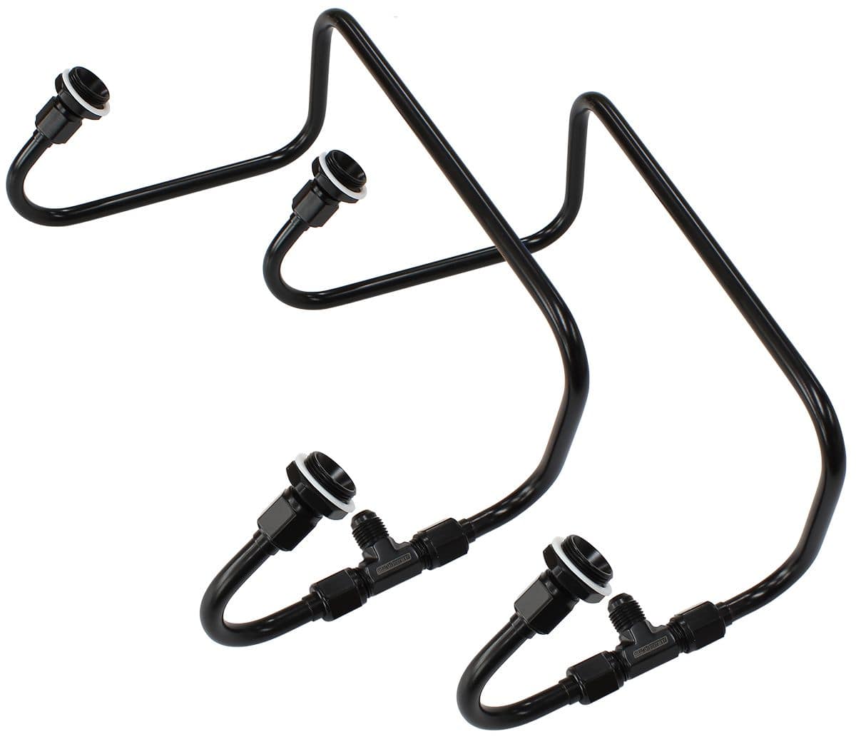 Aeroflow Performance Suit Holley 4150 Series Carburettors Aeroflow Black S/S Dual Inlet Fuel Line Kit AF30-2671BLK SR