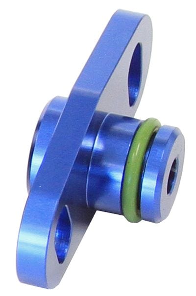 Aeroflow Performance Suit Mitsubishi 16mm Seal & 37-40mm Centres Aeroflow Fuel Rail Adapter (Blue) AF64-2066 SR