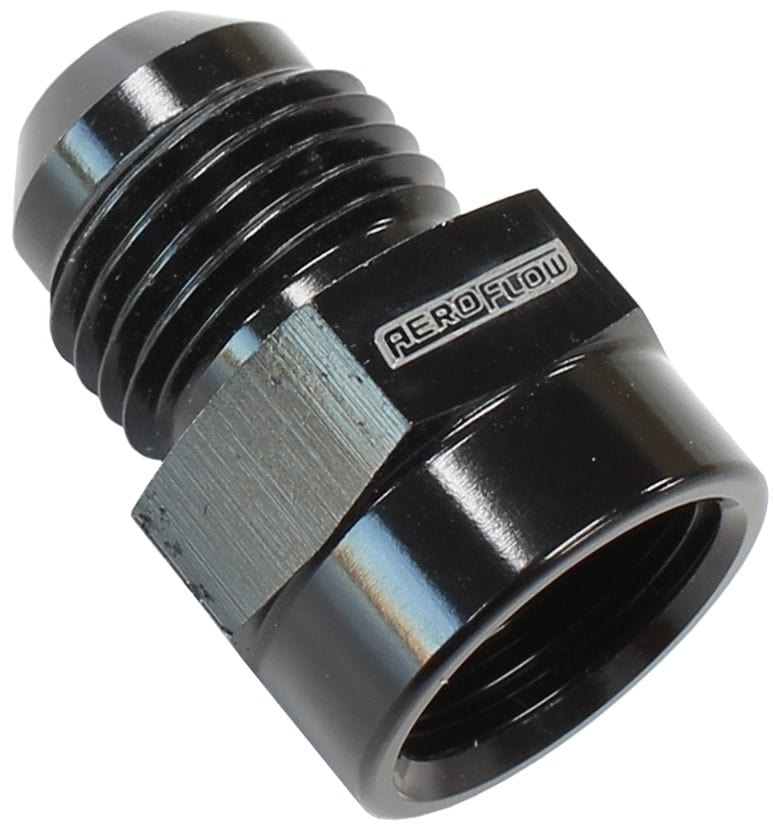 Aeroflow Performance suit Nissan & Toyota Steering Aeroflow M14 x 1.5 Inverted Seat to -6AN Adapter, Black AF361-06BLK SR