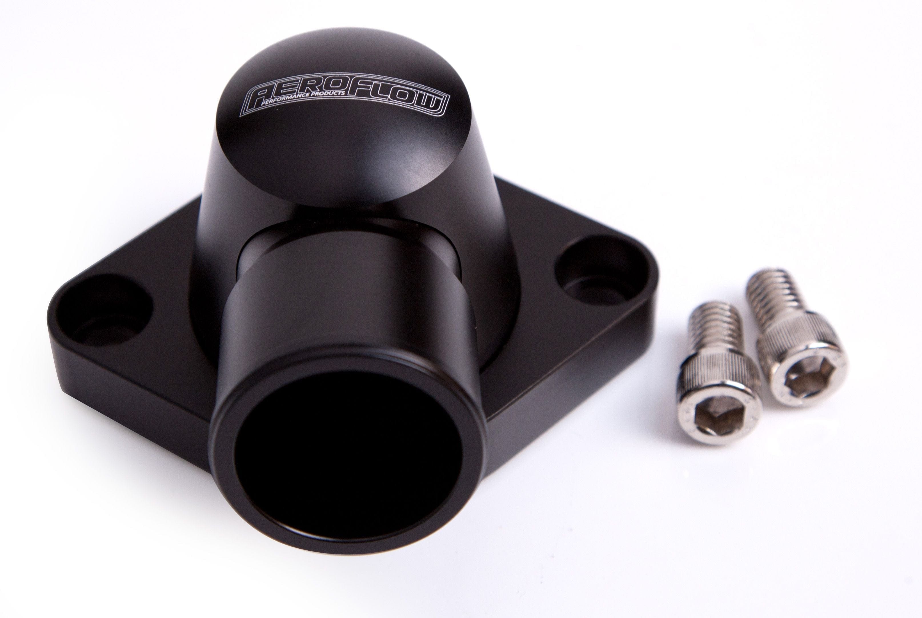 Aeroflow Performance Suit SB, BB Chevy, (Swivel) Aeroflow Billet Thermostat Housing - Black AF64-2034BLK SR