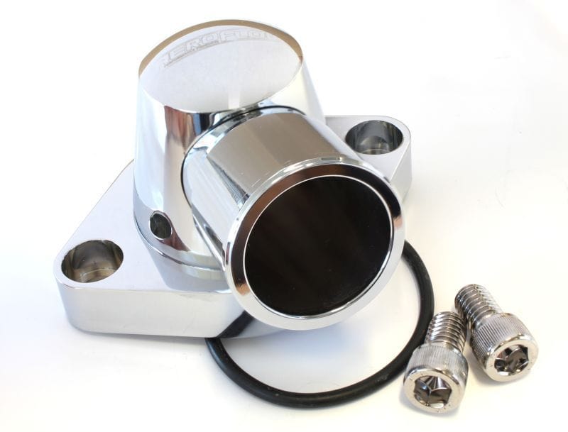 Aeroflow Performance Suit SB, BB Chevy, (Swivel) Aeroflow Billet Thermostat Housing - Chrome AF64-2034C SR