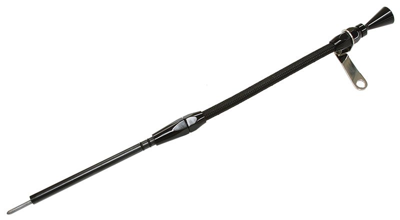 Aeroflow Performance Suit SB Chevy (Late Model Drivers Side) Aeroflow Stainless Steel Flexible Engine Dipstick - Black AF64-2109BLK SR