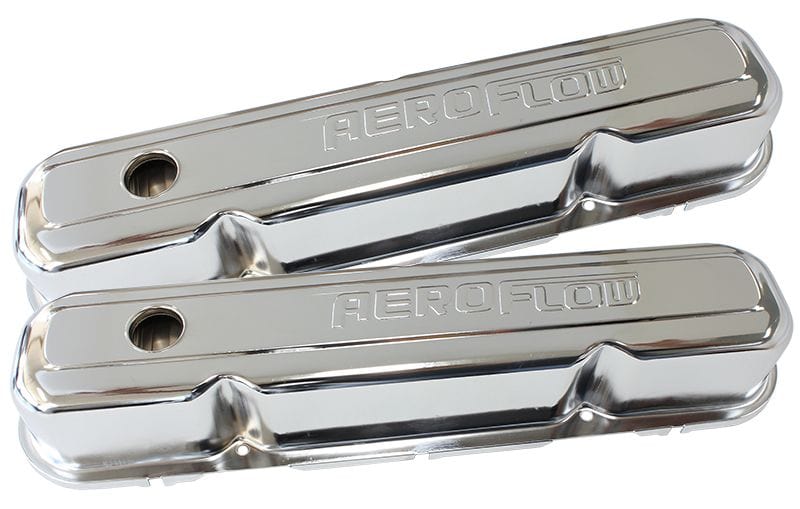 Aeroflow Performance Suit SB Chrysler 318-340-360 With Aeroflow Logo Aeroflow Chrome Steel Valve Covers AF1821-5006 SR