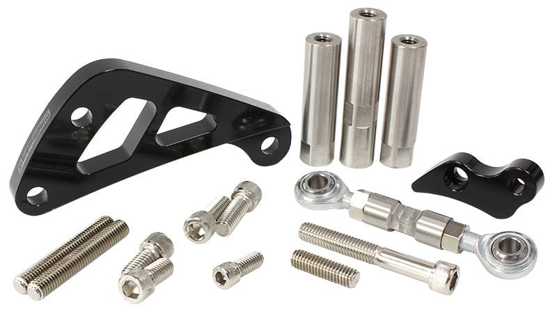 Aeroflow Performance Suit Small Block Chevy Mid mount driver side with long water pump, Bl Aeroflow Billet Aluminium Alternator Bracket AF64-4002BLK SR