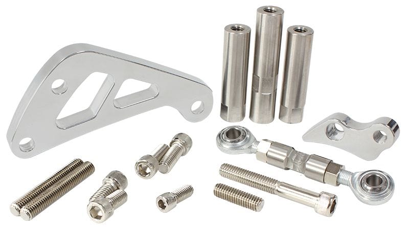 Aeroflow Performance Suit Small Block Chevy Mid mount driver side with long water pump, Po Aeroflow Billet Aluminium Alternator Bracket AF64-4002 SR