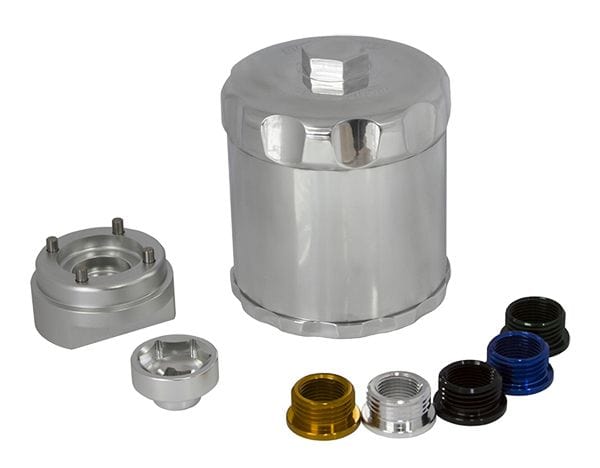 Aeroflow Performance Suits 3/4" & 13/16" Threads Aeroflow Spin On Reusable Billet Oil Filter - Silver AF64-2016P SR
