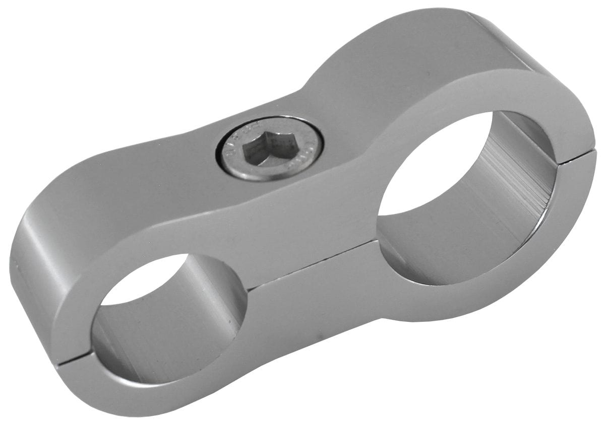 Aeroflow Performance Suits -6 and -10 Braid Hose or -8 and -12 Teflon Hose Aeroflow Stepped Billet Dual Hose Separator - Titanium Finish AF156-09-12T SR