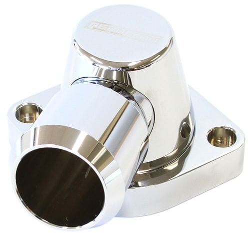 Aeroflow Performance Suits GM LS1 & LS2. Housing is designed to suit LS2 thermostat. Aeroflow Billet Swivel Thermostat Housing - Chrome Finish AF64-2092C SR