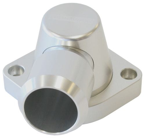 Aeroflow Performance Suits GM LS1 & LS2. Housing is designed to suit LS2 thermostat. Aeroflow Billet Swivel Thermostat Housing - Silver Finish AF64-2092S SR