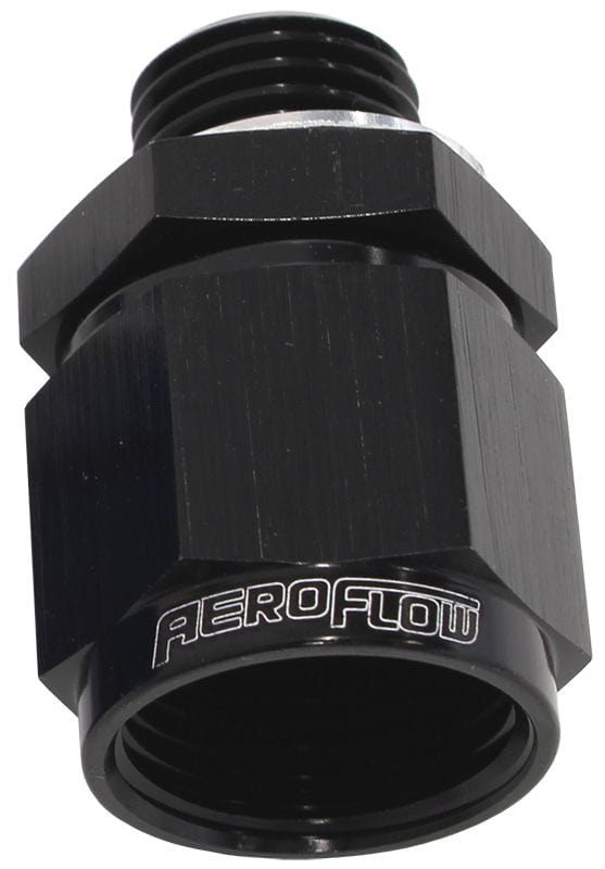 Aeroflow Performance Supplied With Washer, Black Finish Aeroflow Male M14 x 1.5 to Female -8AN Swivel Adapter AF906-08-M14BLK SR