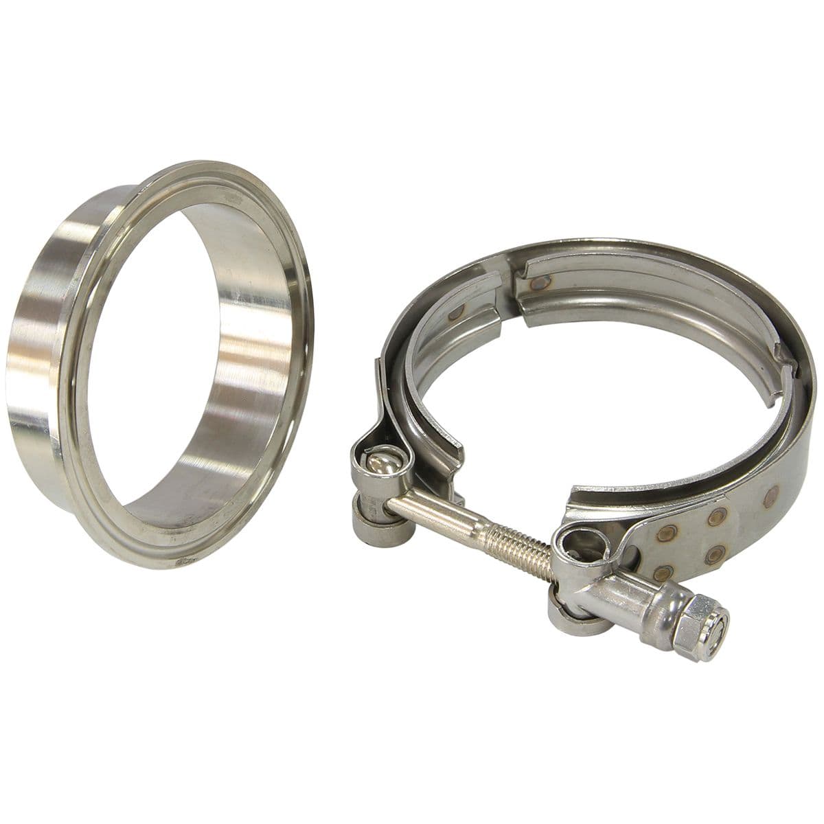 Aeroflow Performance Turbo Accessories AF8080-1003 Turbine Outlet Flange & V-Band - Stainless Steel Suit Aeroflow Turbo's AF8080-10 SR