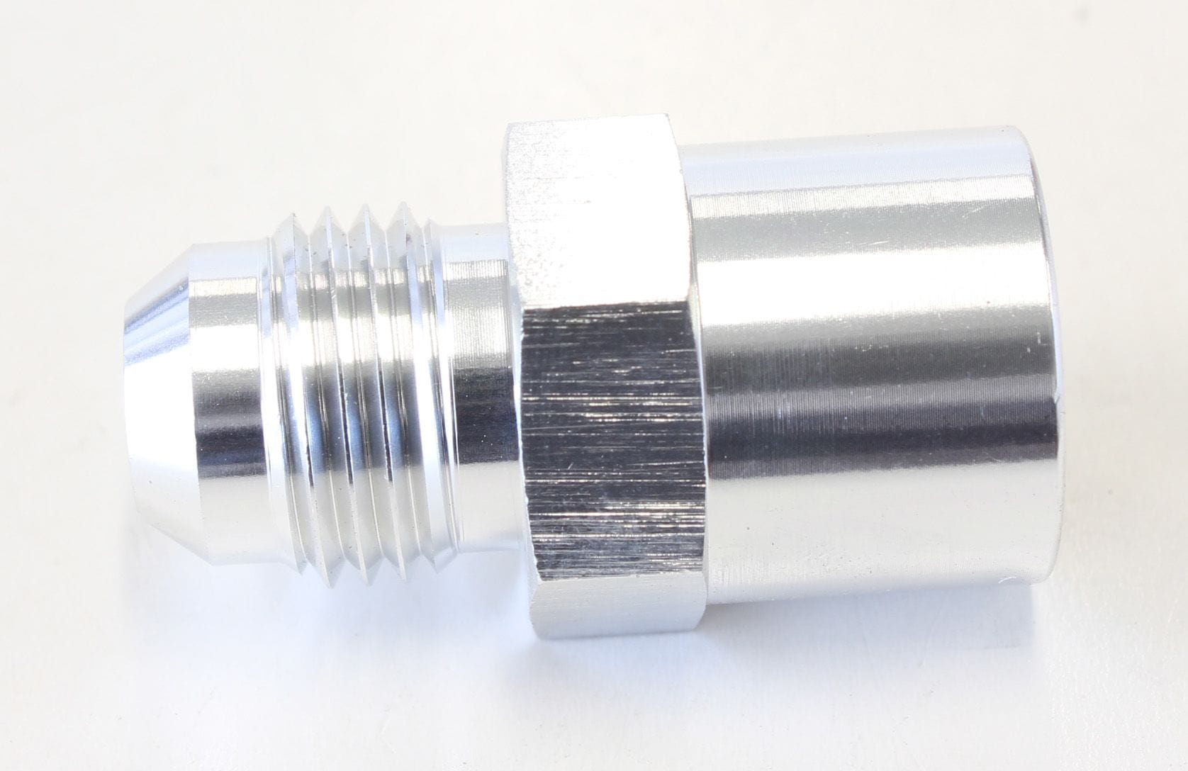 Aeroflow Performance Use with OEM Hard Lines, Silver finish Aeroflow Metric Female O-Ring Seal to AN Adapter M14 x 1.5 to -6AN AF711-06S SR