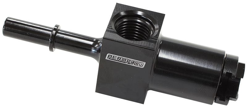 Aeroflow Performance With 1/8" NPT and -8 ORB Ports Aeroflow Push-On 3/8" Female to Male EFI Fuel Fitting - Black AF905-02BLK SR