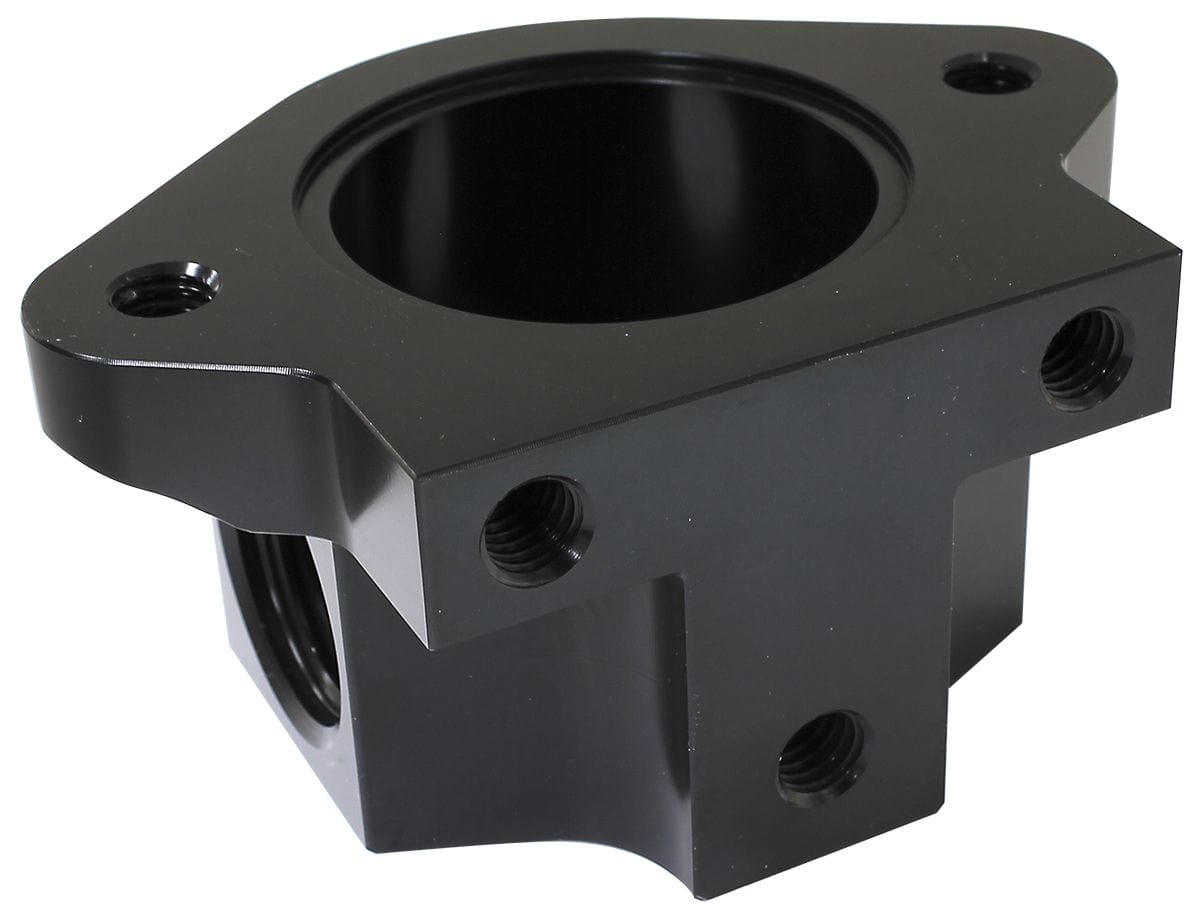 Aeroflow Performance With -12AN Ports, Use With Chev Thermostat Housing Aeroflow Billet Remote Thermostat Housing - Black AF64-3043BLK SR