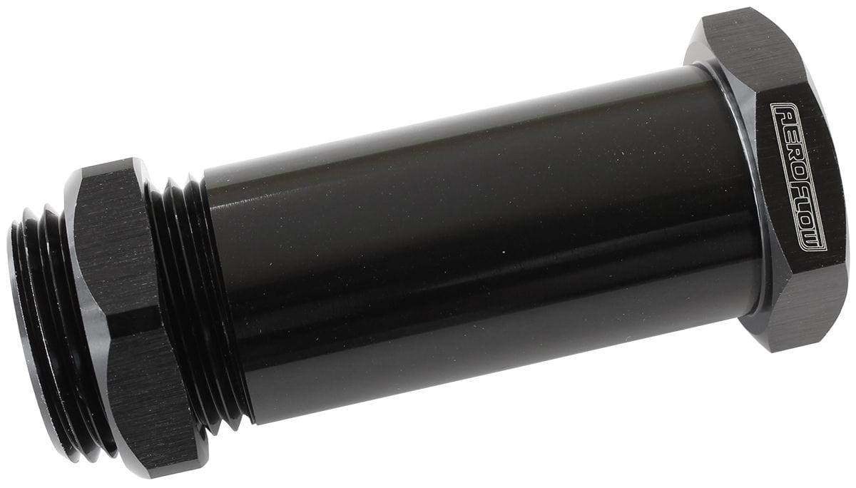 Aeroflow Performance With x2 -8 ORB Ports Aeroflow Universal Through Frame Bulkhead - Black AF877-08BLK SR