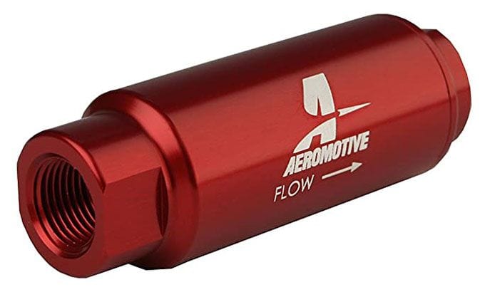AEROMOTIVE 3/8" NPT Ports. Red Anodised Finish Aeromotive SS Series 40 Micron Fuel Filter ARO12303 SR