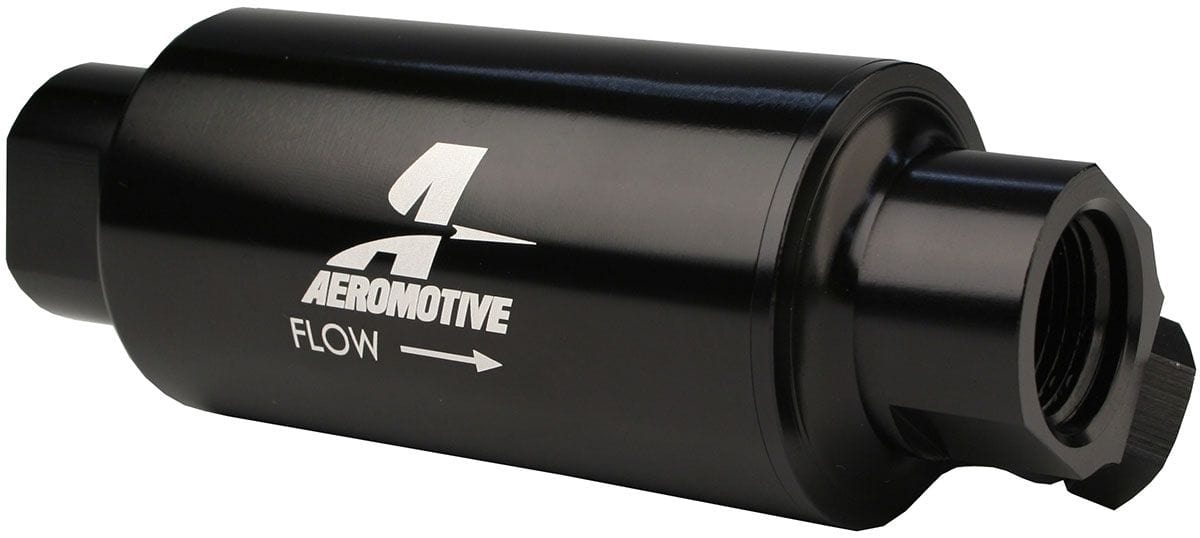 AEROMOTIVE Black 100 Micron S/S Element -10 ORB With -6 ORB Secondary Port Aeromotive In-Line Fuel Filter ARO12333 SR