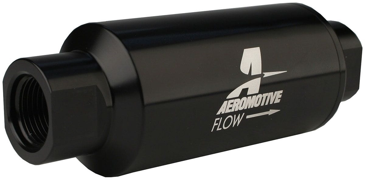 AEROMOTIVE Black 100 Micron S/S Element With -10 ORB Aeromotive In-Line Fuel Filter ARO12324 SR