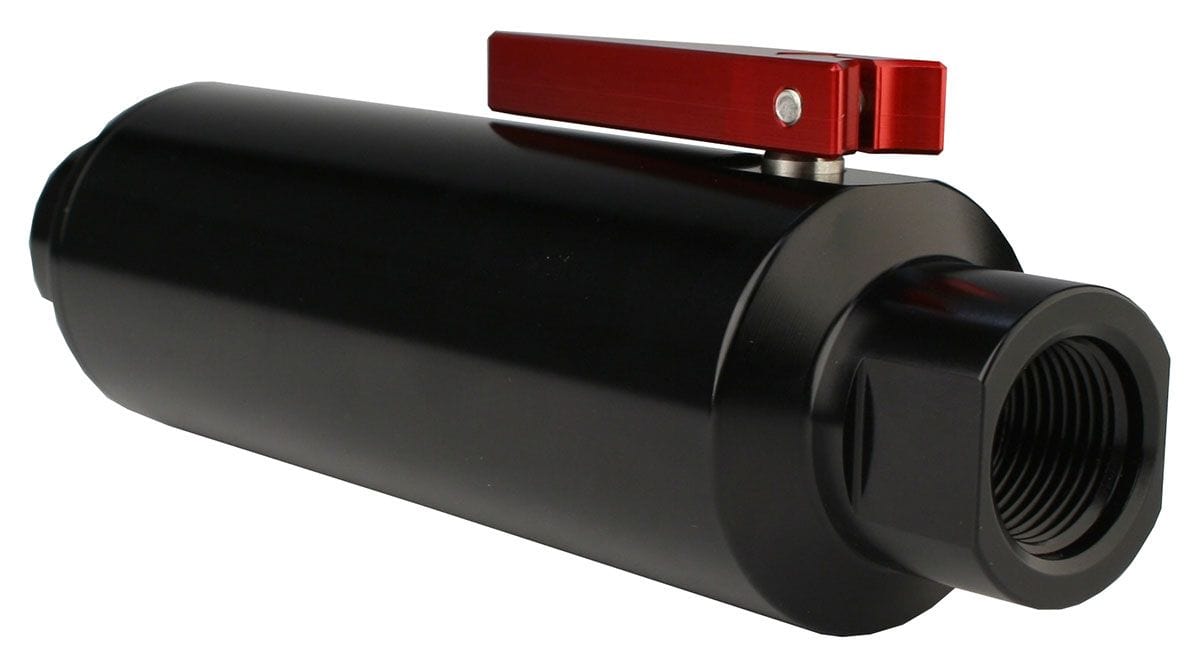 AEROMOTIVE Black 100 Micron S/S Element With -10 ORB & Tap Aeromotive In-Line Fuel Filter ARO12331 SR