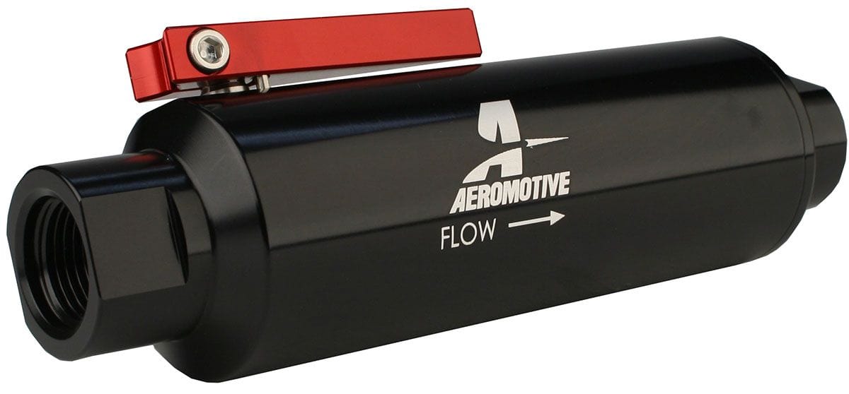 AEROMOTIVE Black 100 Micron S/S Element With -10 ORB & Tap Aeromotive In-Line Fuel Filter ARO12331 SR