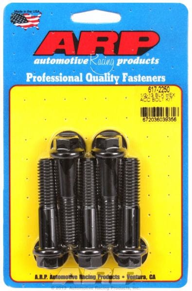 ARP 1/2" UNC x 2.250" UHL With 9/16" Socket Head ARP fasteners 5-Pack Bolt Kit, Hex Head Black Oxide AR617-2250 SR