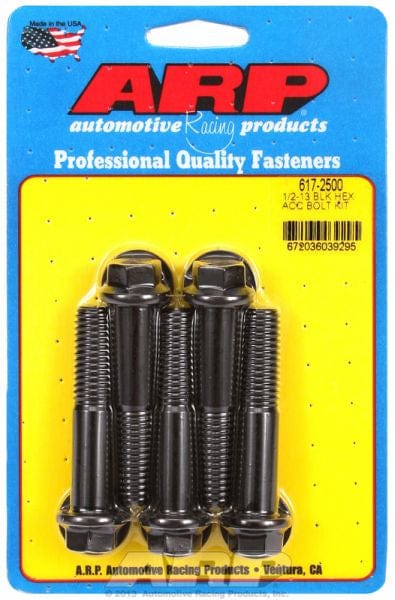 ARP 1/2" UNC x 2.500" UHL With 9/16" Socket Head ARP fasteners 5-Pack Bolt Kit, Hex Head Black Oxide AR617-2500 SR