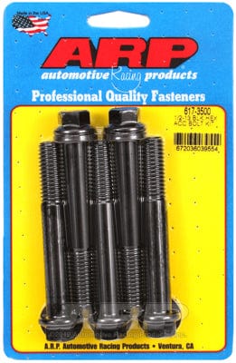 ARP 1/2" UNC x 3.500" UHL With 9/16" Socket Head ARP fasteners 5-Pack Bolt Kit, Hex Head Black Oxide AR617-3500 SR