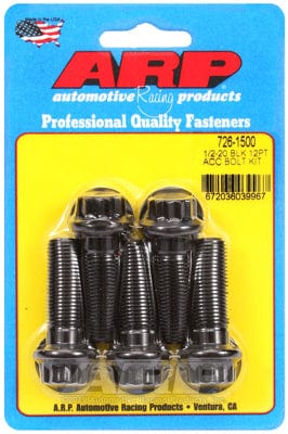 ARP 1/2" UNF x 1.500" UHL With 9/16" Socket Head ARP fasteners 5-Pack Bolt Kit, 12-Point Head Black Oxide AR726-1500 SR