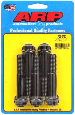 ARP 1/2" UNF x 2.750" UHL With 9/16" Socket Head ARP fasteners 5-Pack Bolt Kit, 12-Point Head Black Oxide AR726-2750 SR