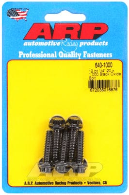 ARP 1/4" UNC x 1.000" UHL With 5/16" Socket Head ARP fasteners 5-Pack Bolt Kit, 12-Point Head Black Oxide AR640-1000 SR