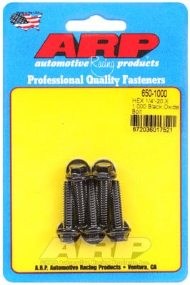 ARP 1/4" UNC x 1.000" UHL With 5/16" Socket Head ARP fasteners 5-Pack Bolt Kit, Hex Head Black Oxide AR650-1000 SR