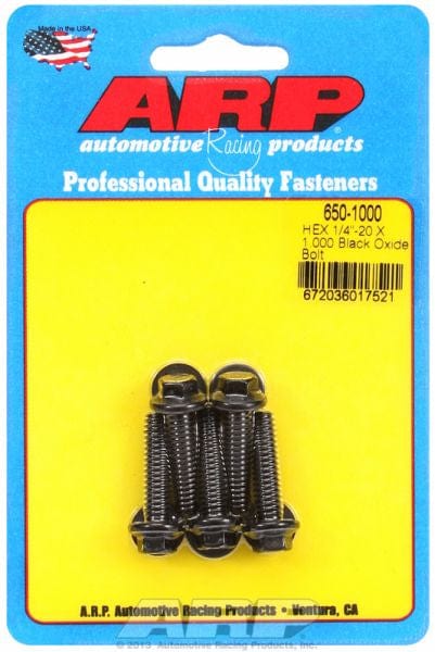 ARP 1/4" UNC x 1.000" UHL With 5/16" Socket Head ARP fasteners 5-Pack Bolt Kit, Hex Head Black Oxide AR650-1000 SR