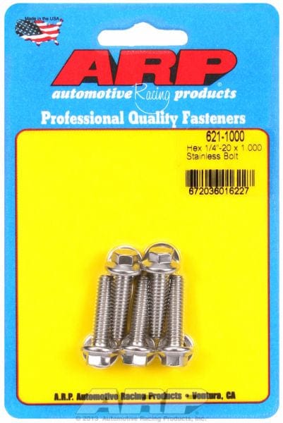 ARP 1/4" UNC x 1.000" UHL With 5/16" Socket Head ARP fasteners 5-Pack Bolt Kit, Hex Head S/S AR621-1000 SR