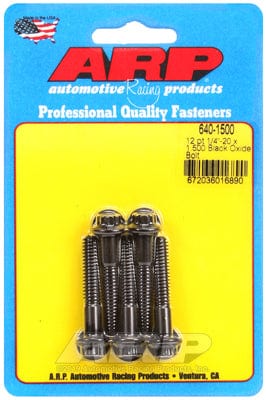 ARP 1/4" UNC x 1.500" UHL With 5/16" Socket Head ARP fasteners 5-Pack Bolt Kit, 12-Point Head Black Oxide AR640-1500 SR