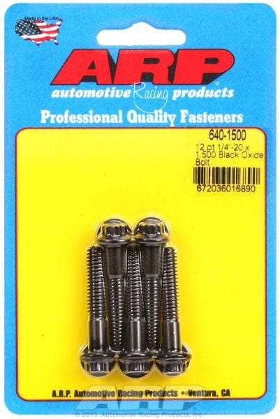 ARP 1/4" UNC x 1.500" UHL With 5/16" Socket Head ARP fasteners 5-Pack Bolt Kit, 12-Point Head Black Oxide AR640-1500 SR