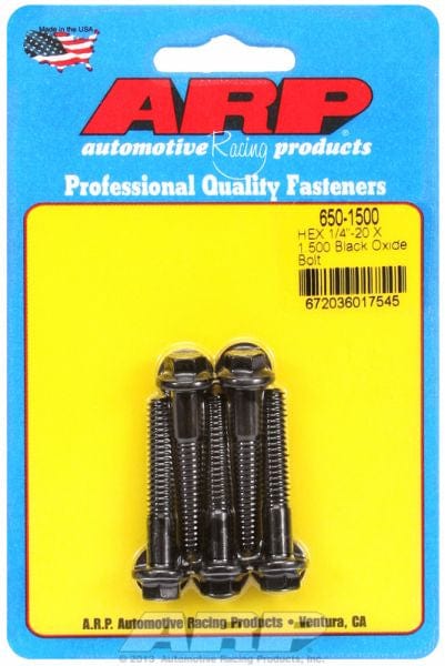ARP 1/4" UNC x 1.500" UHL With 5/16" Socket Head ARP fasteners 5-Pack Bolt Kit, Hex Head Black Oxide AR650-1500 SR