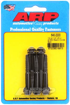 ARP 1/4" UNC x 2.000" UHL With 5/16" Socket Head ARP fasteners 5-Pack Bolt Kit, 12-Point Head Black Oxide AR640-2000 SR