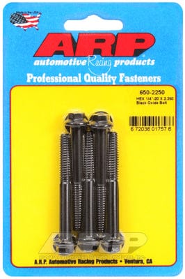 ARP 1/4" UNC x 2.250" UHL With 5/16" Socket Head ARP fasteners 5-Pack Bolt Kit, Hex Head Black Oxide AR650-2250 SR