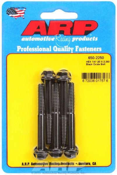 ARP 1/4" UNC x 2.250" UHL With 5/16" Socket Head ARP fasteners 5-Pack Bolt Kit, Hex Head Black Oxide AR650-2250 SR