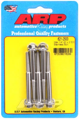 ARP 1/4" UNC x 2.500" UHL With 5/16" Socket Head ARP fasteners 5-Pack Bolt Kit, Hex Head S/S AR621-2500 SR