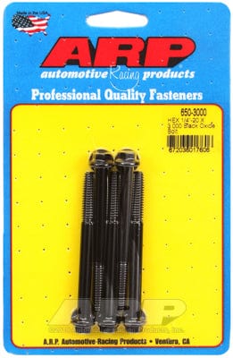 ARP 1/4" UNC x 3.000" UHL With 5/16" Socket Head ARP fasteners 5-Pack Bolt Kit, Hex Head Black Oxide AR650-3000 SR