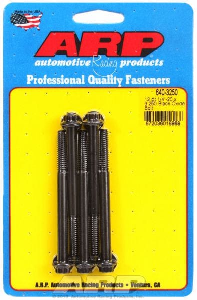 ARP 1/4" UNC x 3.250" UHL With 5/16" Socket Head ARP fasteners 5-Pack Bolt Kit, 12-Point Head Black Oxide AR640-3250 SR