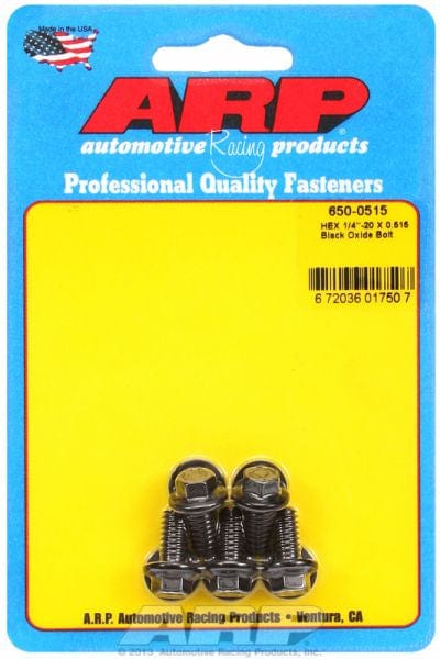 ARP 1/4" UNC x .515" UHL With 5/16" Socket Head ARP fasteners 5-Pack Bolt Kit, Hex Head Black Oxide AR650-0515 SR