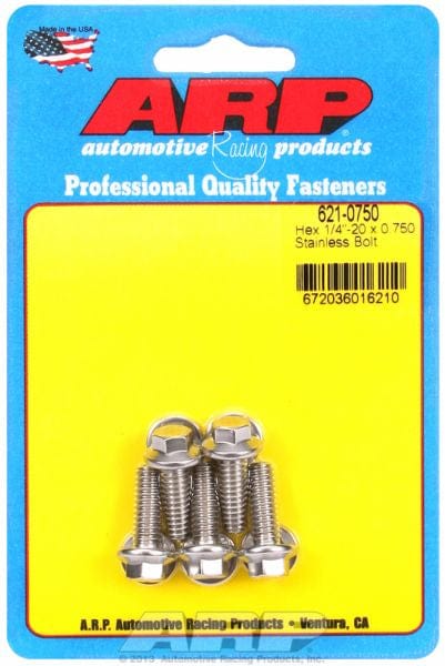 ARP 1/4" UNC x .750" UHL With 5/16" Socket Head ARP fasteners 5-Pack Bolt Kit, Hex Head S/S AR621-0750 SR