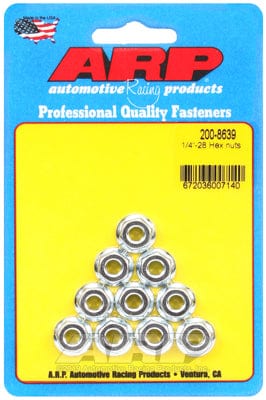 ARP 1/4" UNF Thread x 7/16" Socket (10-Pack) ARP fasteners Serrated Flange Nut AR200-8639 SR