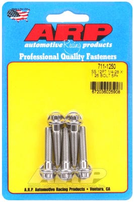 ARP 1/4" UNF x 1.250" UHL With 5/16" Socket Head ARP fasteners 5-Pack Bolt Kit, 12-Point Head S/S AR711-1250 SR