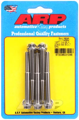 ARP 1/4" UNF x 2.500" UHL With 5/16" Socket Head ARP fasteners 5-Pack Bolt Kit, 12-Point Head S/S AR711-2500 SR