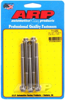 ARP 1/4" UNF x 3.250" UHL With 5/16" Socket Head ARP fasteners 5-Pack Bolt Kit, 12-Point Head S/S AR711-3250 SR