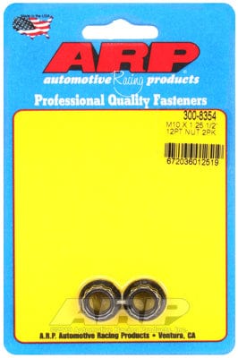 ARP 10mm X 1.25 Thread, 12mm Socket (2 Pack) ARP fasteners 12-Point Nut, Chrome Moly Black Oxide AR300-8354 SR